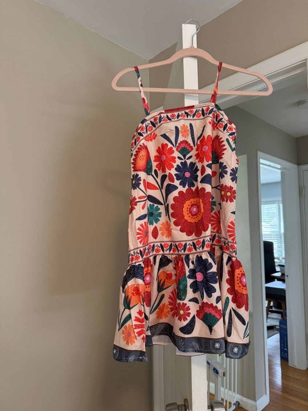 Floral Spaghetti-Strap Summer Dress - Pink Multi